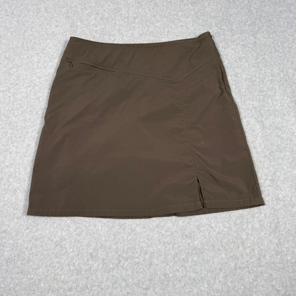 Patagonia Womens Brown Nylon Active Hiking Skort Size 6 Zipper Pocket Slit